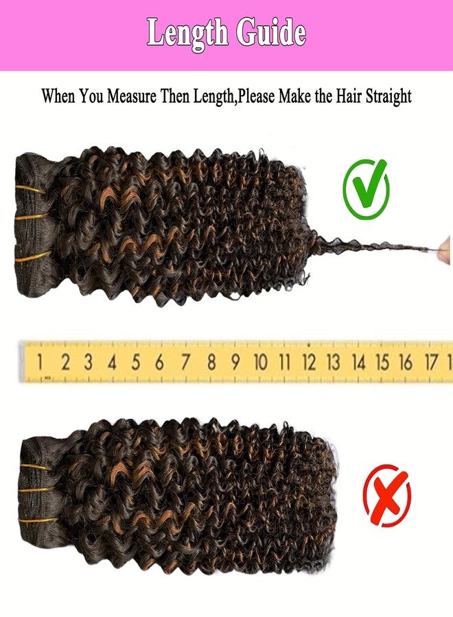 Rolisy Kinky Curly Clip In Hair Extensions Human Hair Curly Hair Extensions Clip In Human Hair for Balck Women 3C 4A Afro Kinky Curly Hair Clip Ins Soft Brazilian Remy Hair Thick Ends P1B/30 14inch 8pcs - Image 5